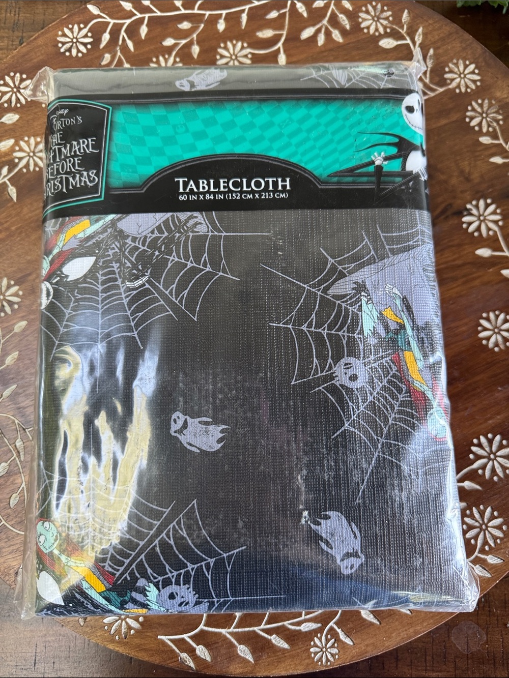 The Nightmare Before Christmas Black Spiderweb & Ghost Tablecloth